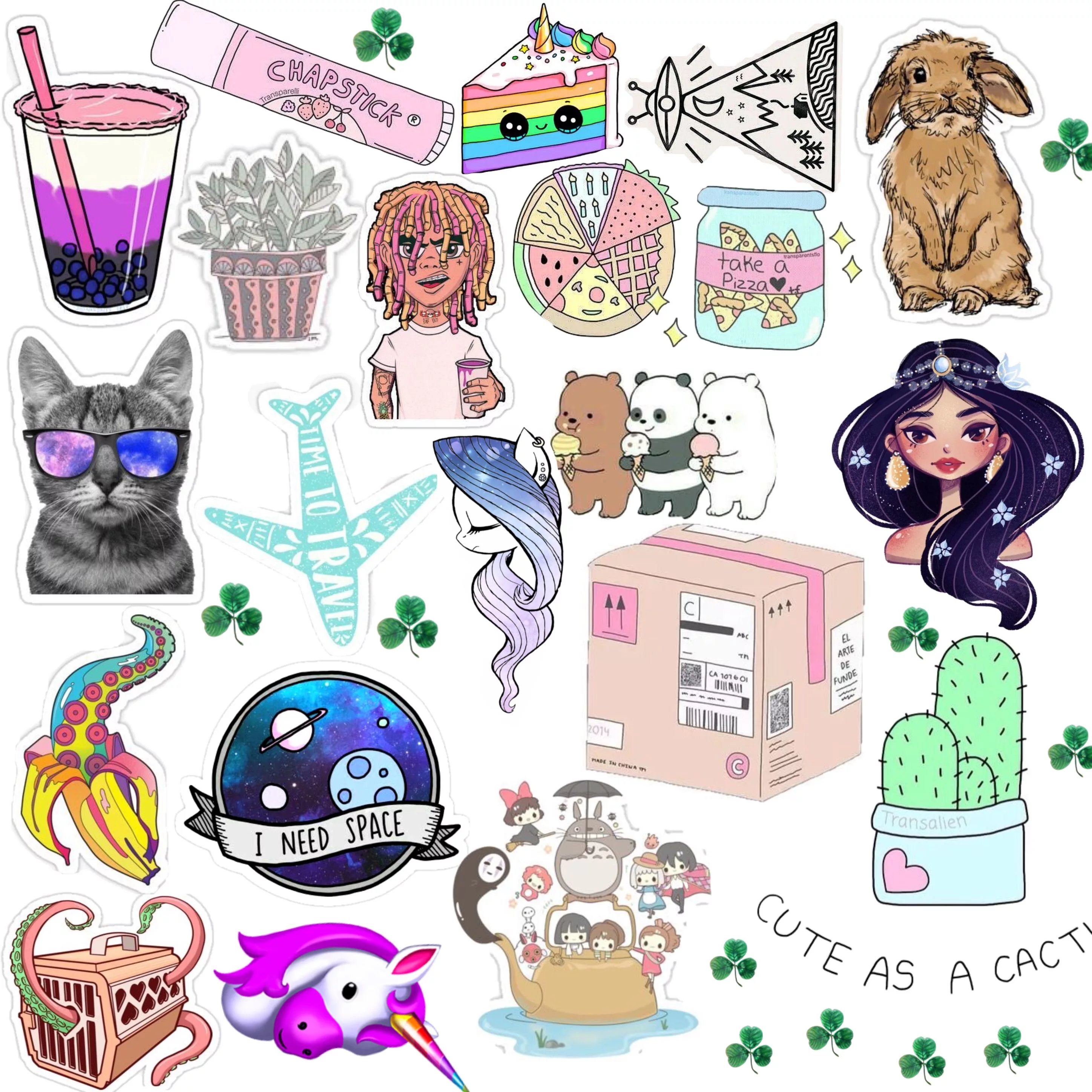 Печать цветных наклеек для девочек