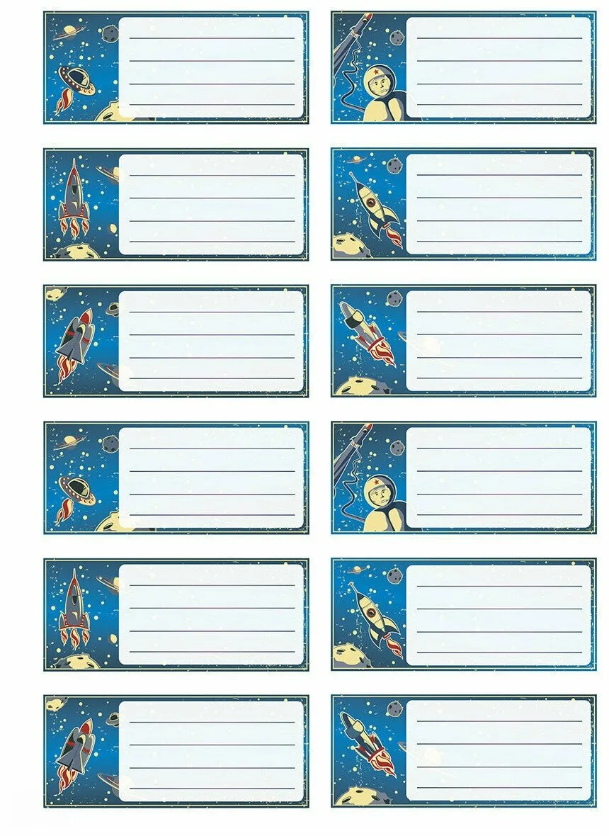 Печать наклеек на тетради для подписи