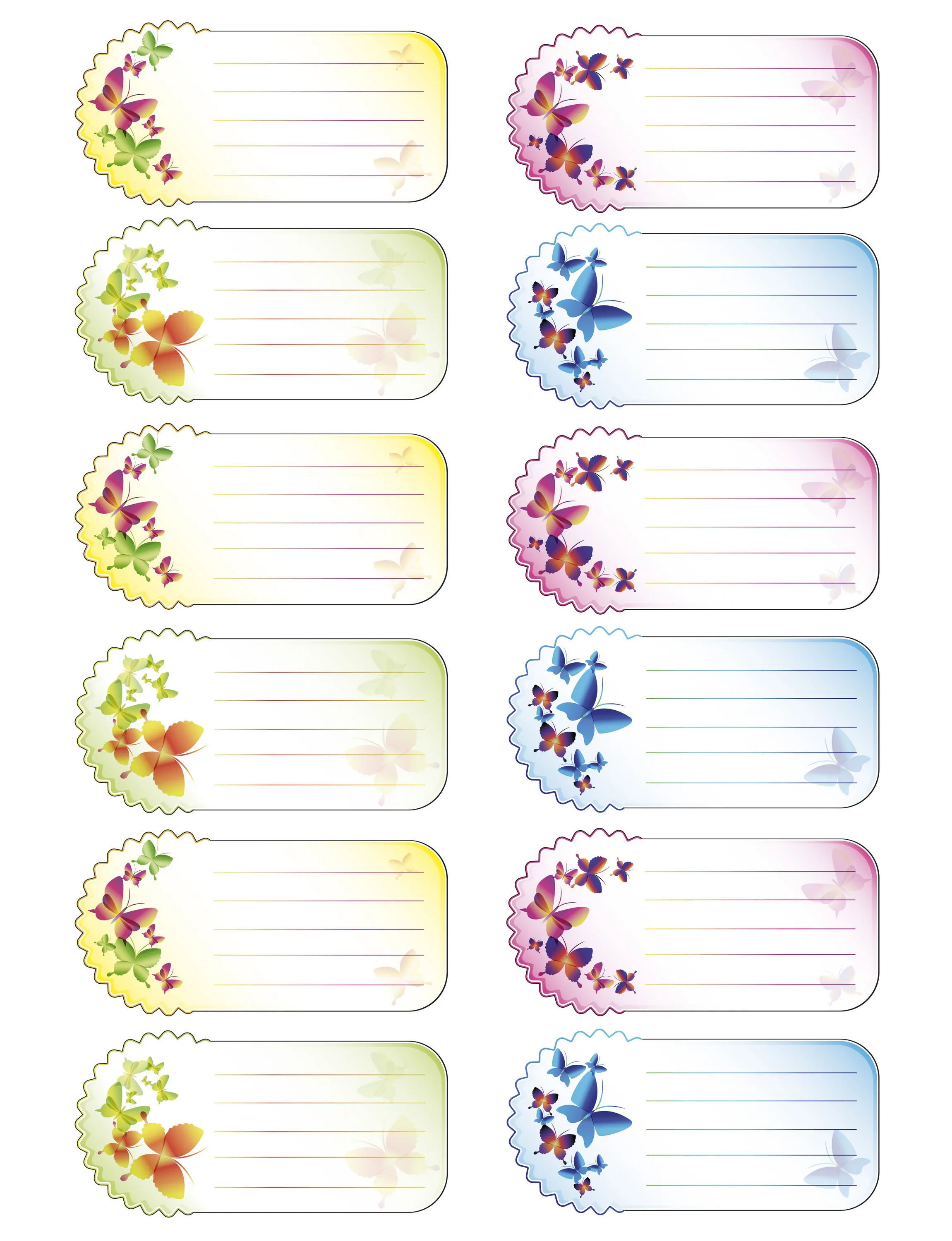 Печать наклеек на тетради для подписи