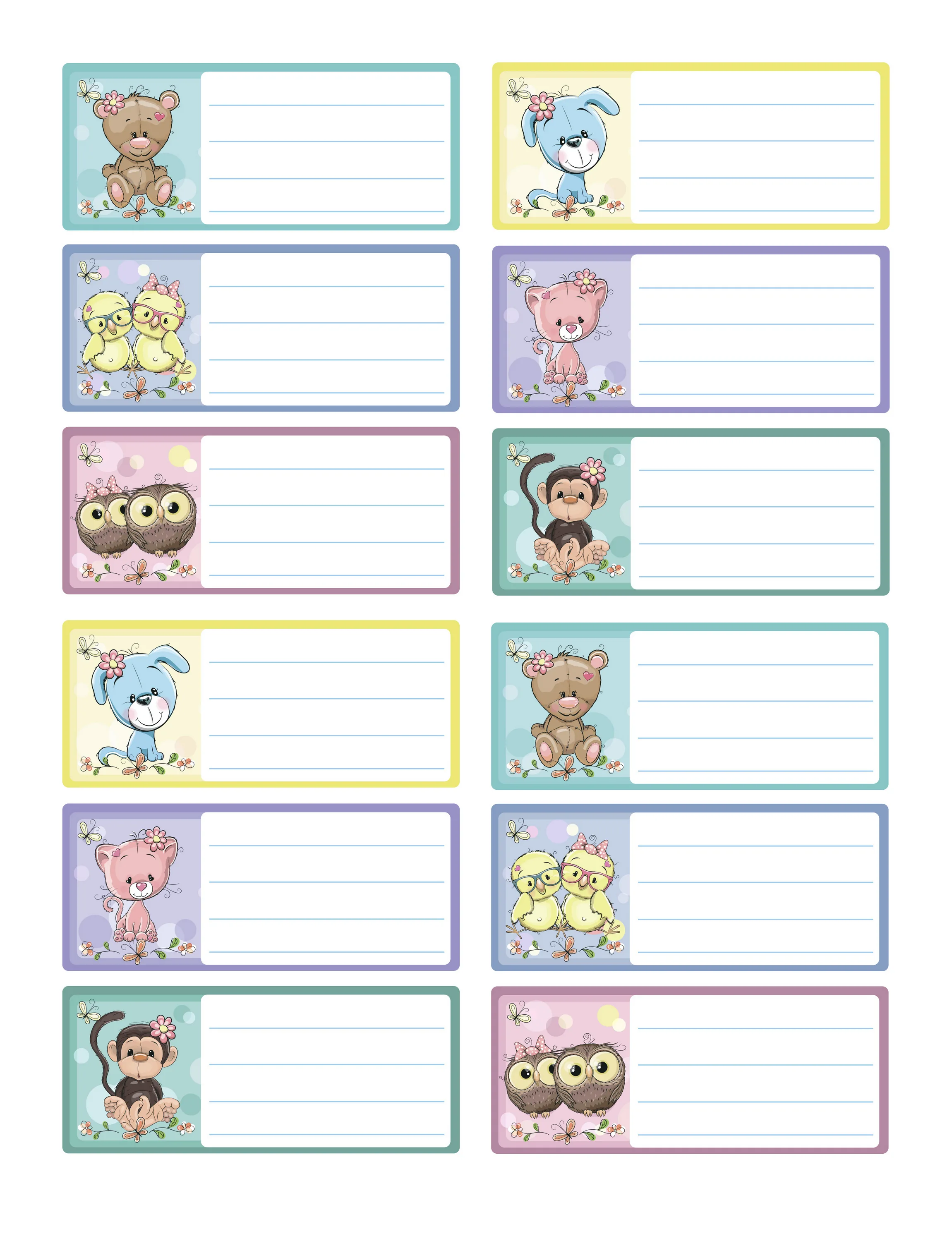 Печать наклеек на тетради для подписи