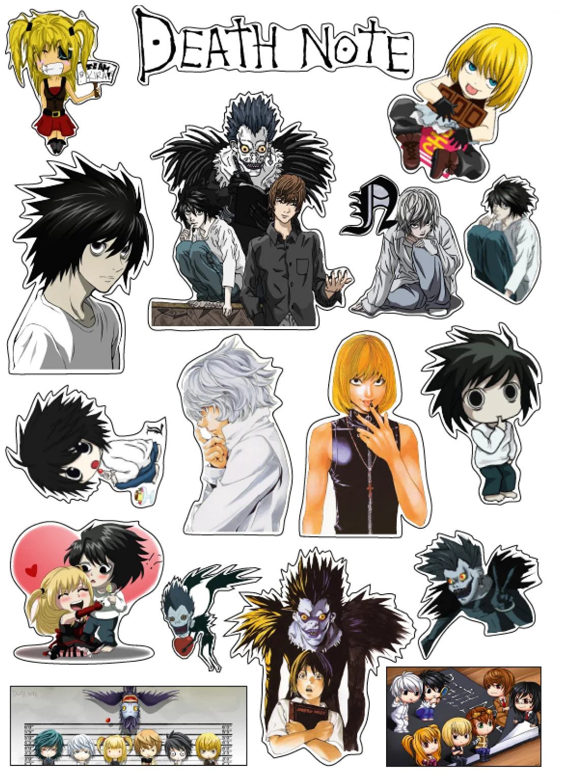 Печать наклеек тетрадь смерти