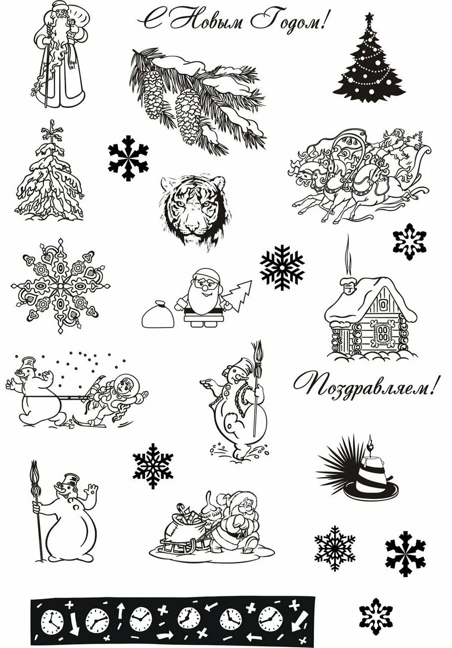 Печать новогодних белых наклеек