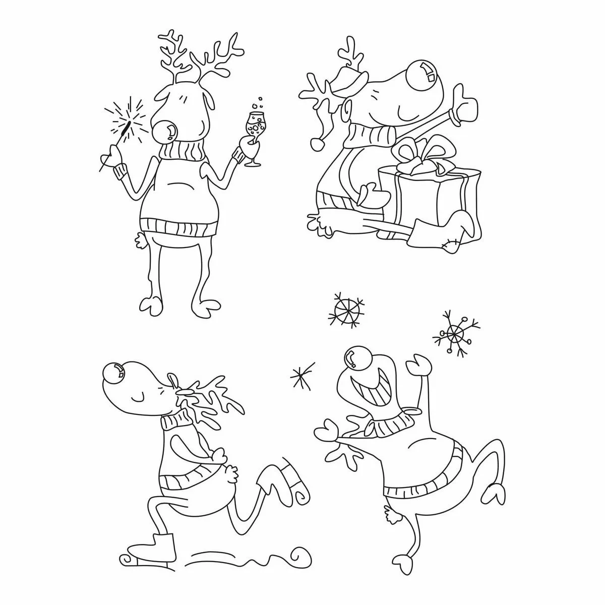 Печать новогодних белых наклеек