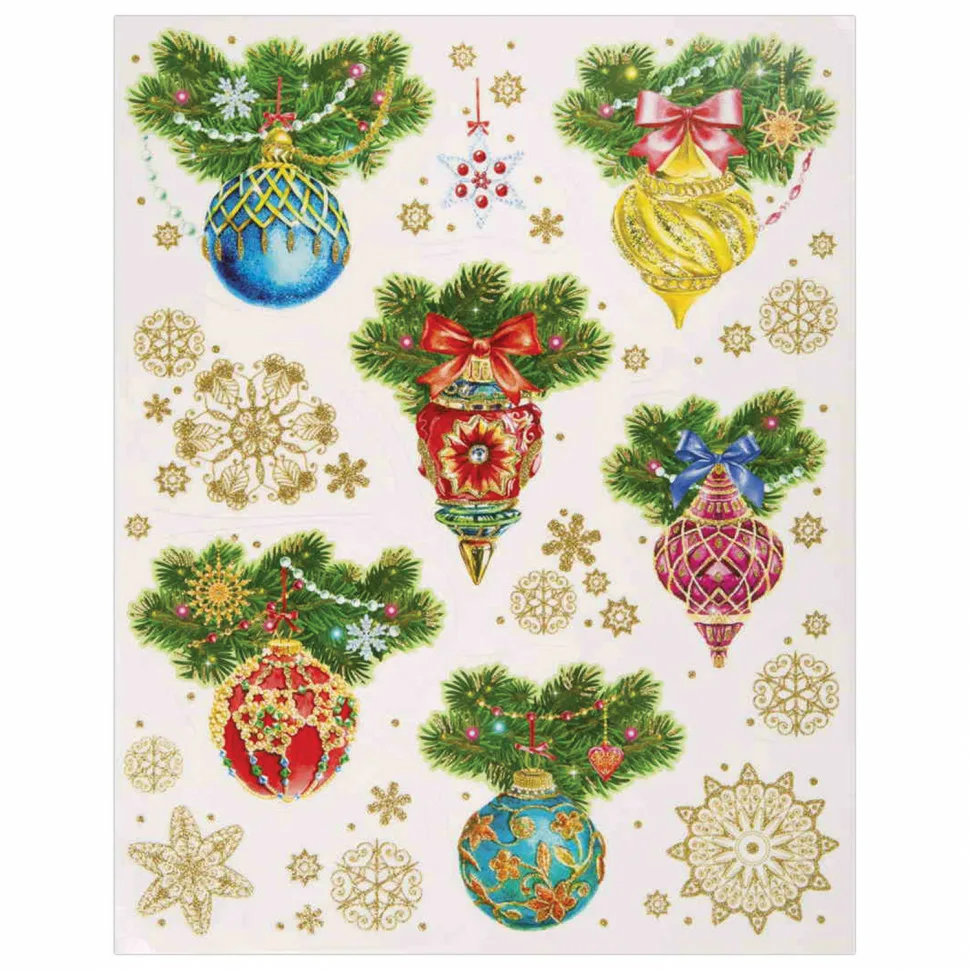 Печать новогодних цветных наклеек