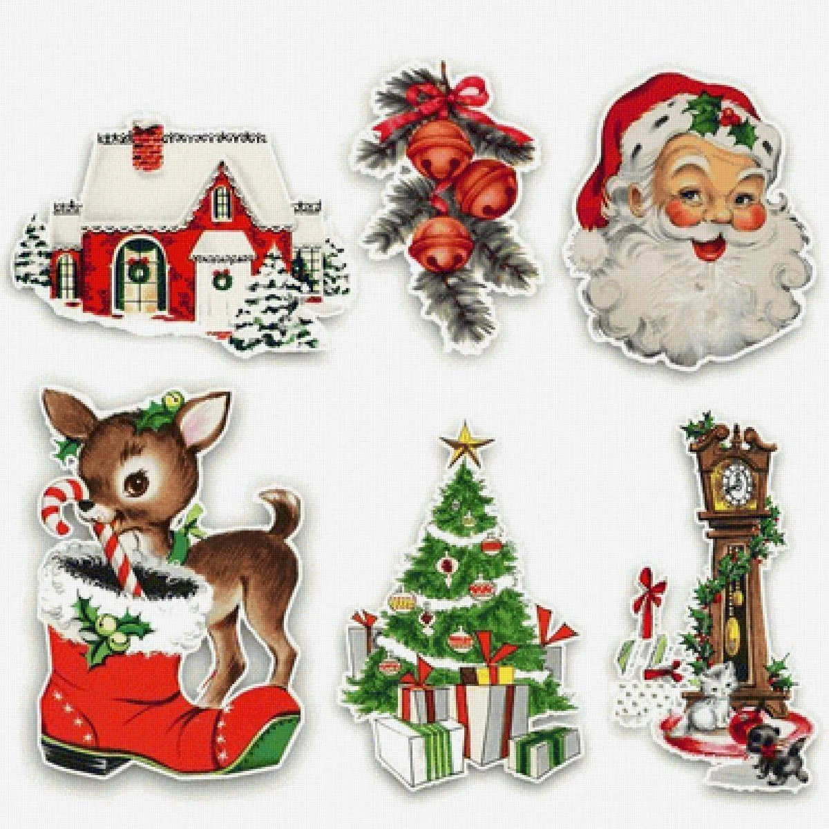 Печать новогодних цветных наклеек