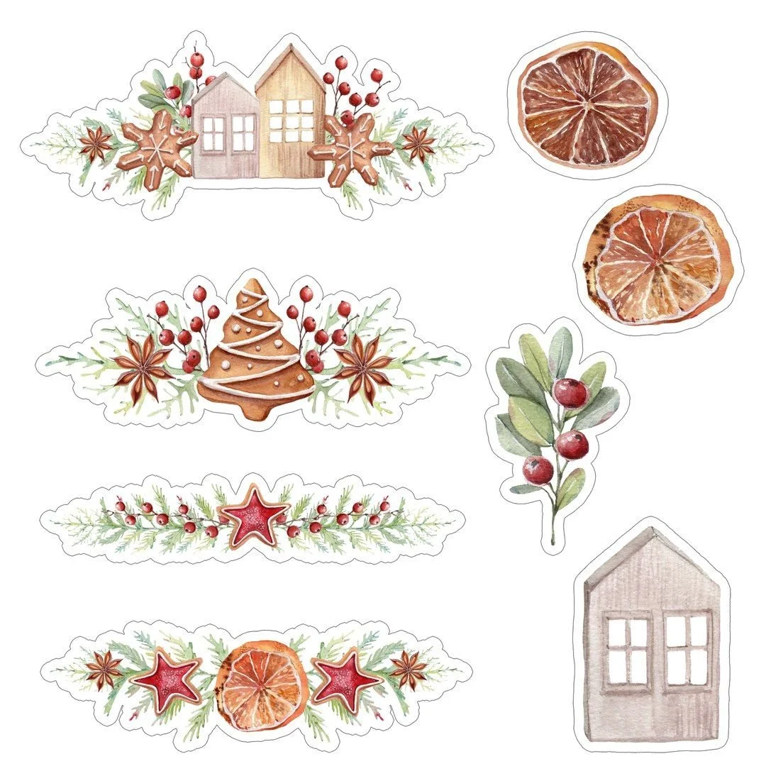 Печать новогодних наклеек для скрапбукинга