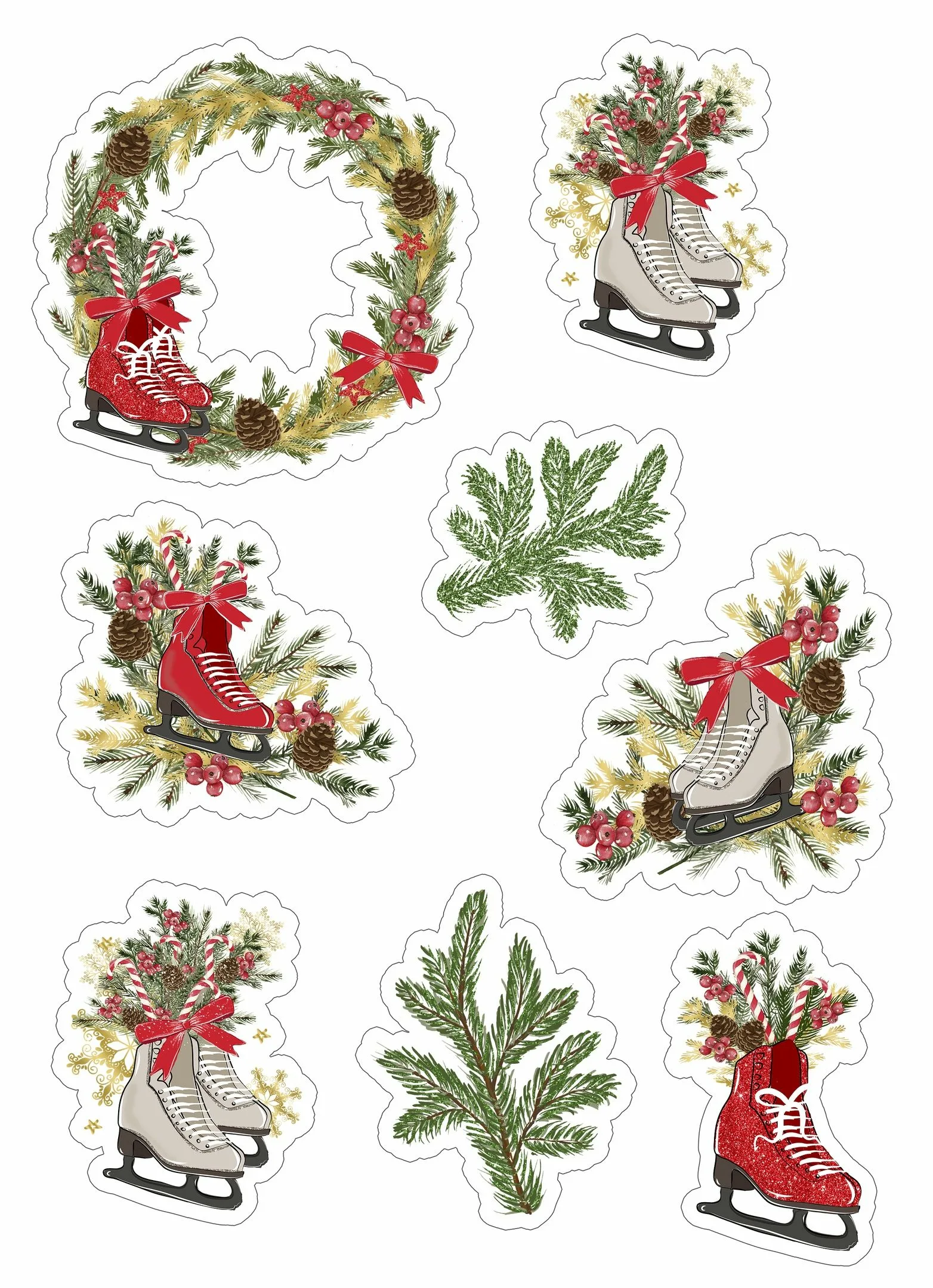 Печать новогодних наклеек для скрапбукинга