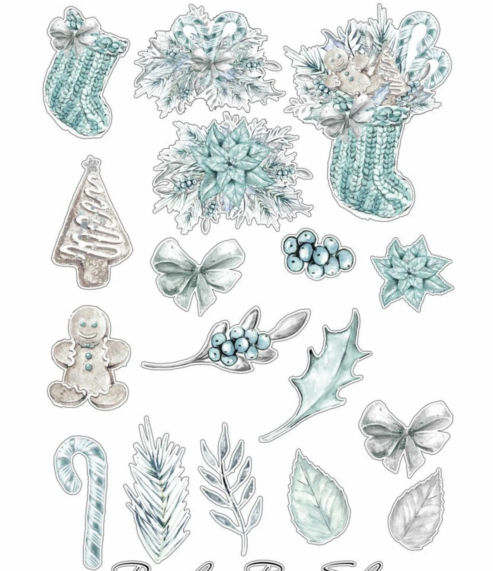 Печать новогодних наклеек для скрапбукинга