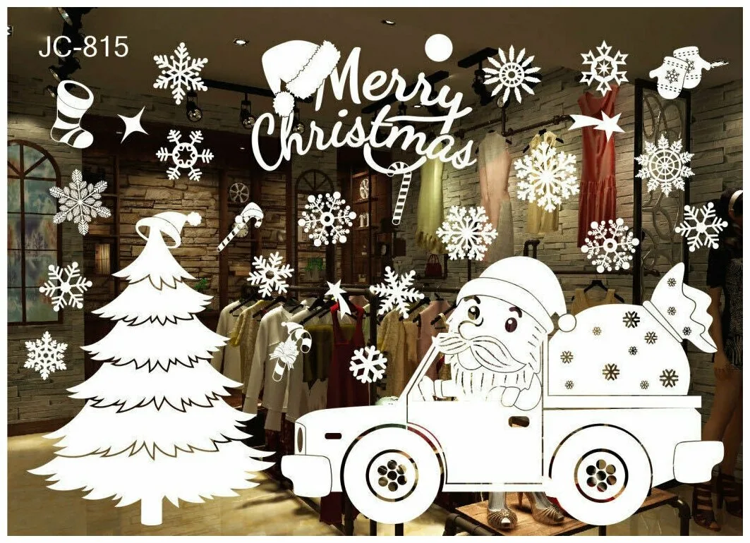 Печать новогодних наклеек на окна