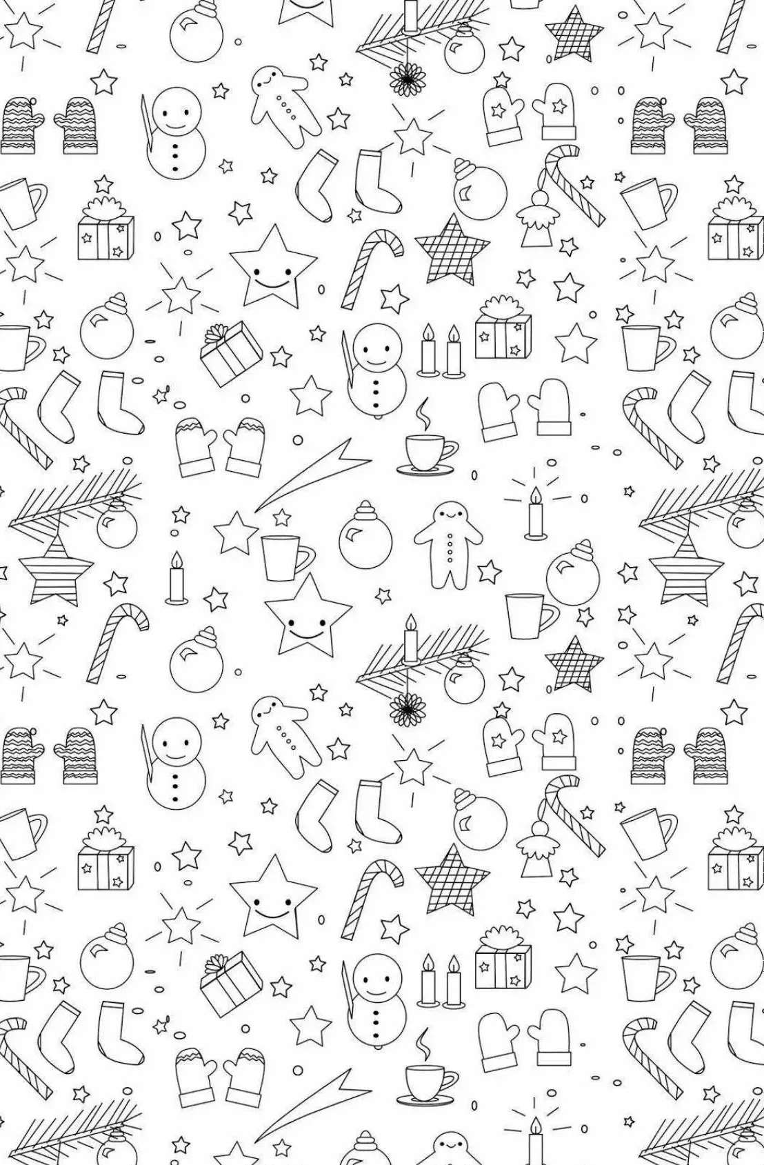 Печать новогодних наклеек на раскраски