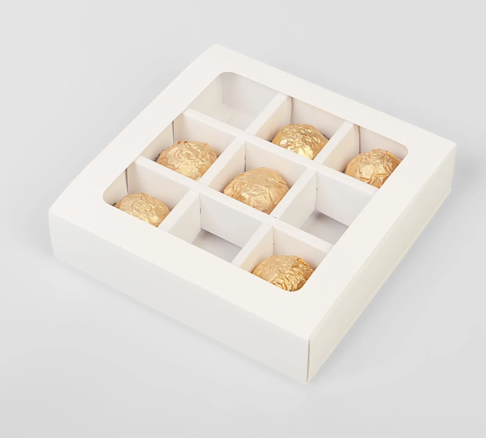 Белая упаковка для конфет