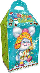 Голубая упаковка для конфет