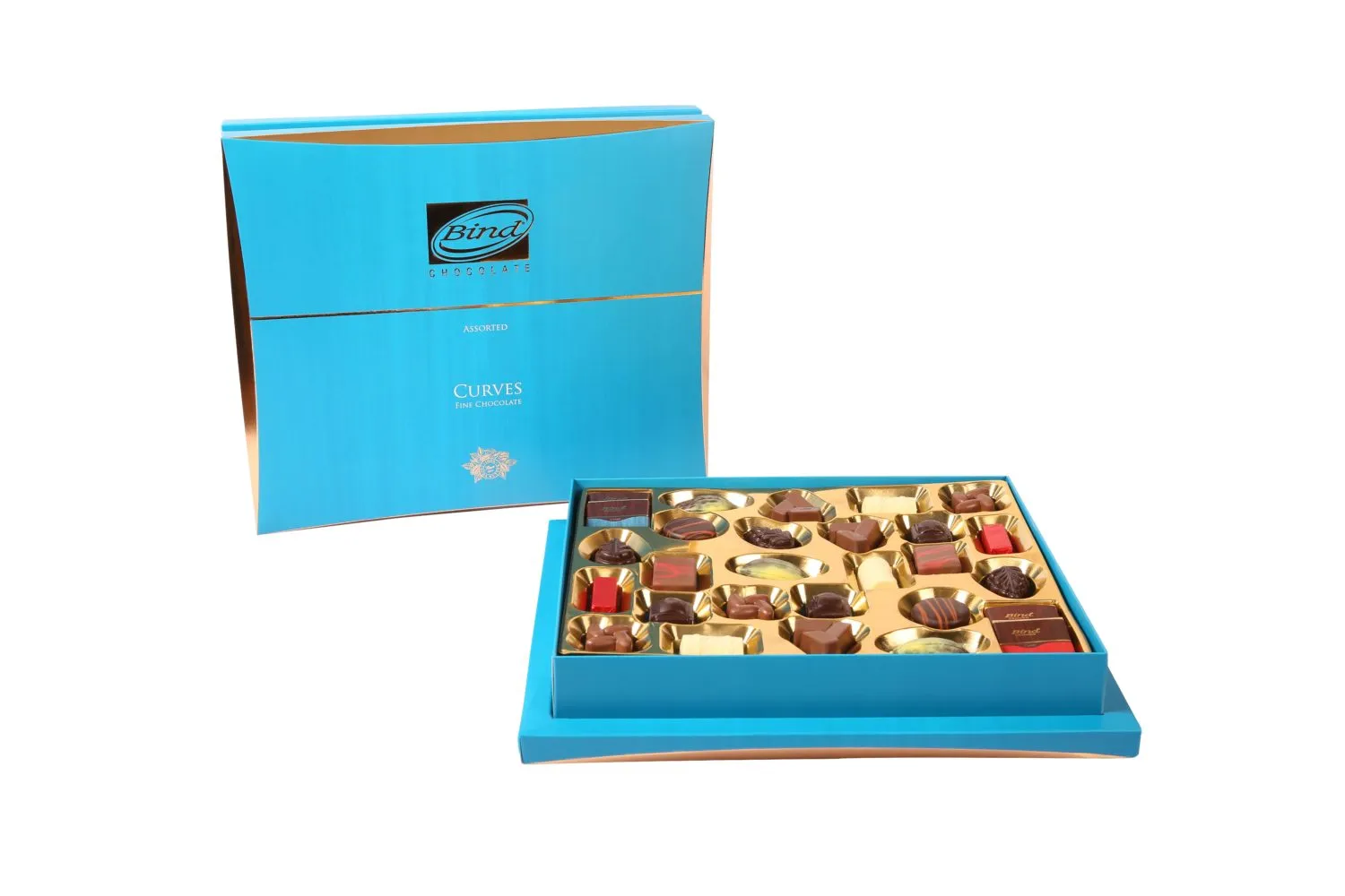 Голубая упаковка для конфет