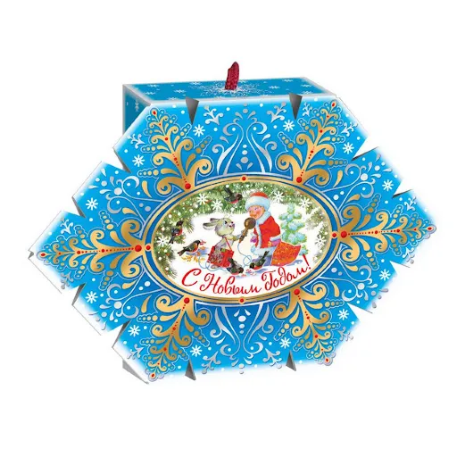 Голубая упаковка для конфет