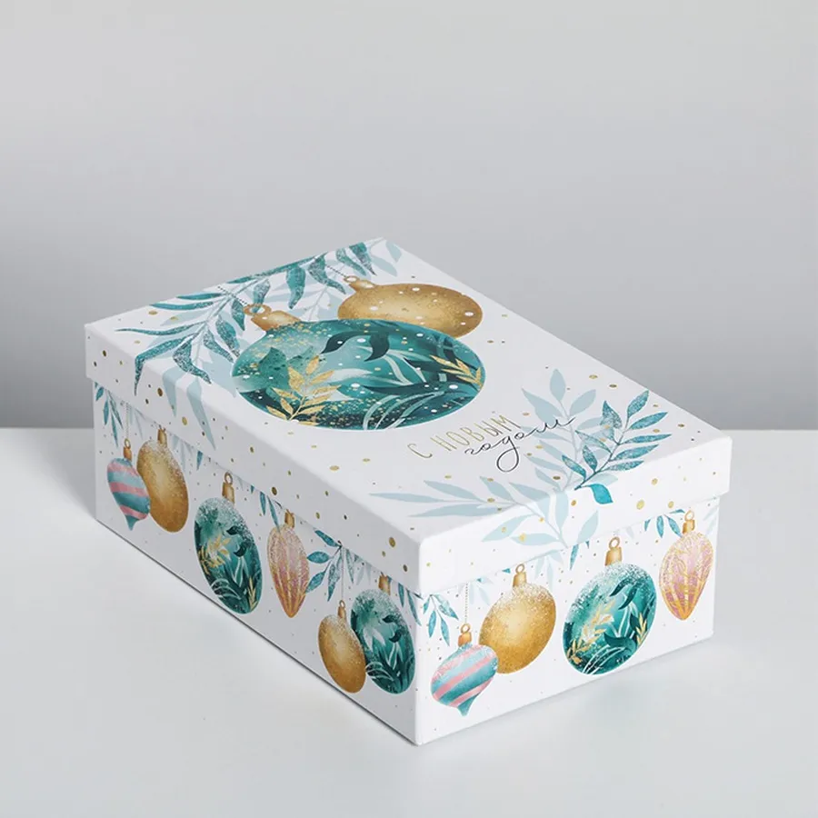 Новогодняя упаковка с шарами