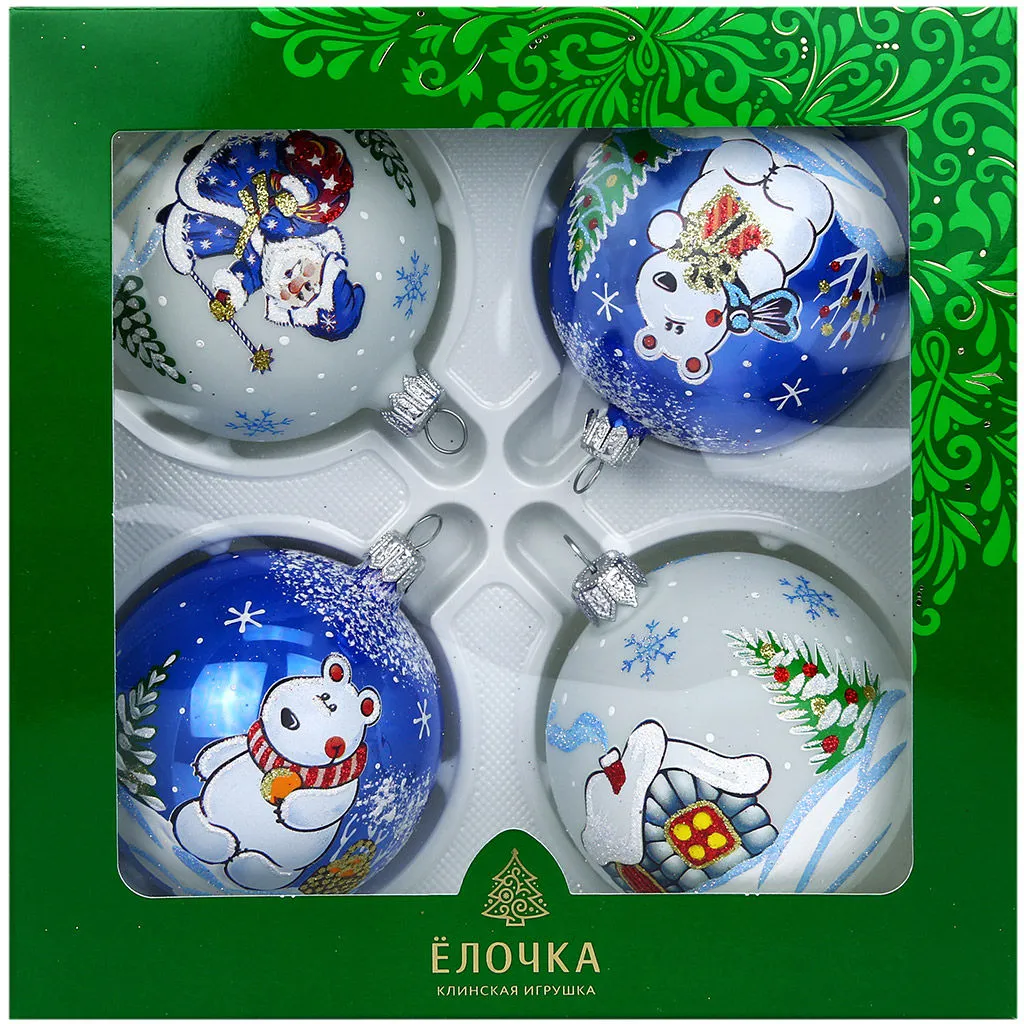 Новогодняя упаковка с шарами