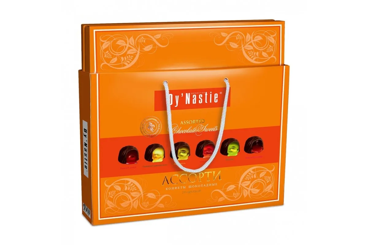 Оранжевая упаковка для конфет