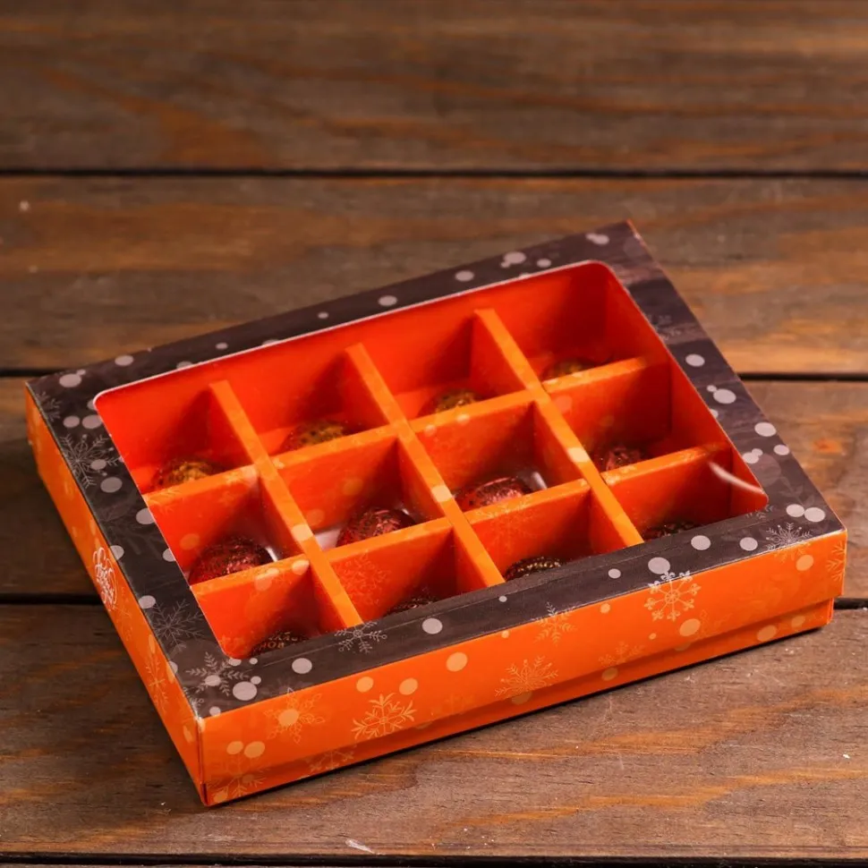 Оранжевая упаковка для конфет