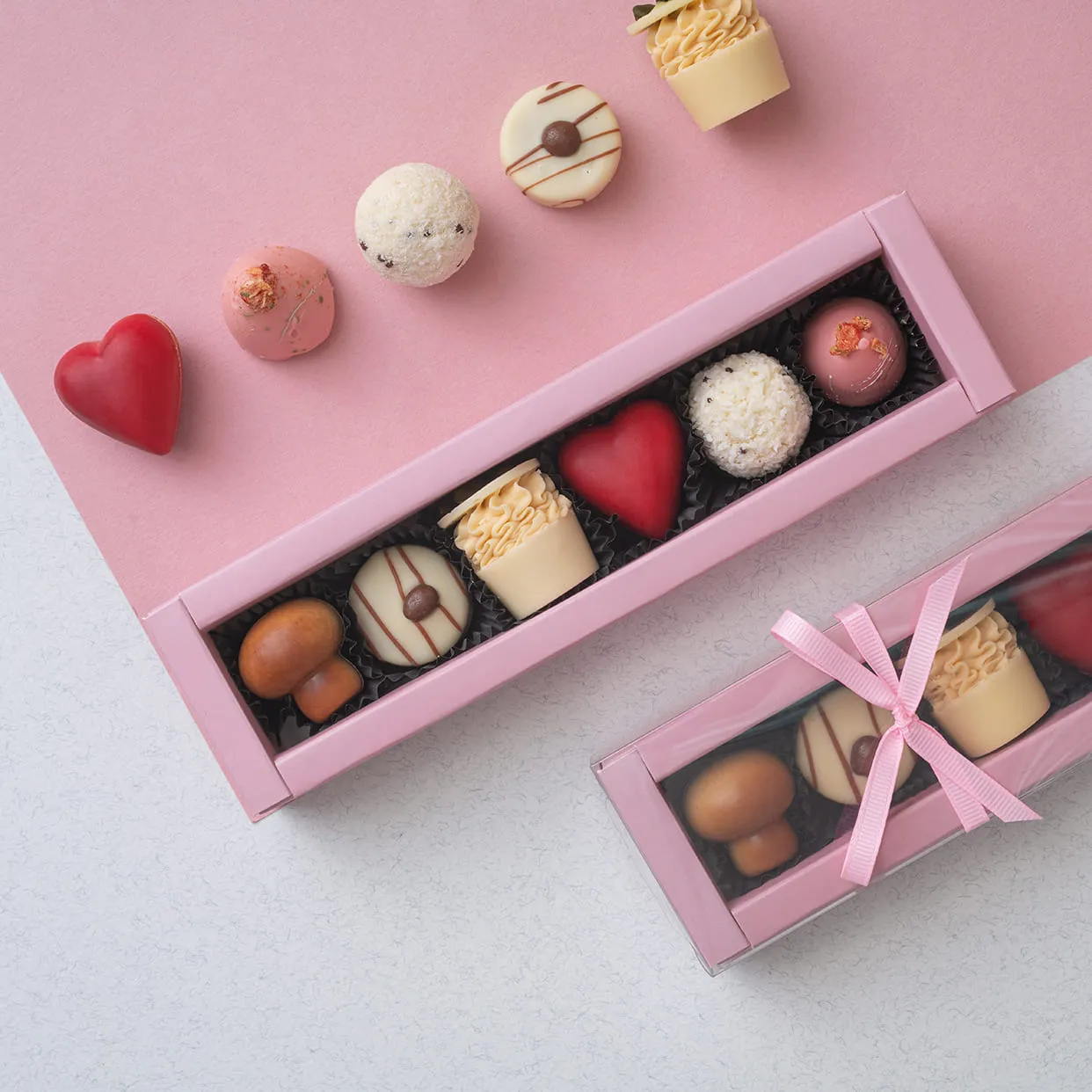 Розовая упаковка для конфет