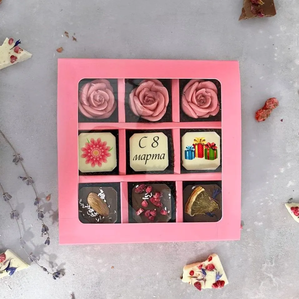 Розовая упаковка для конфет