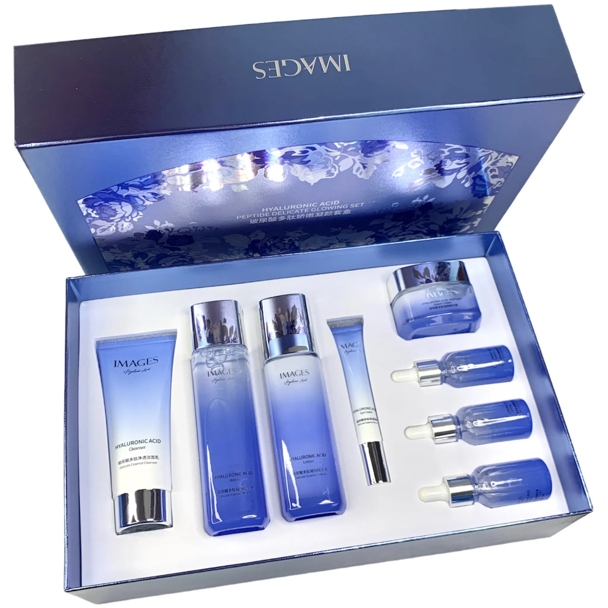 Синяя упаковка для косметики