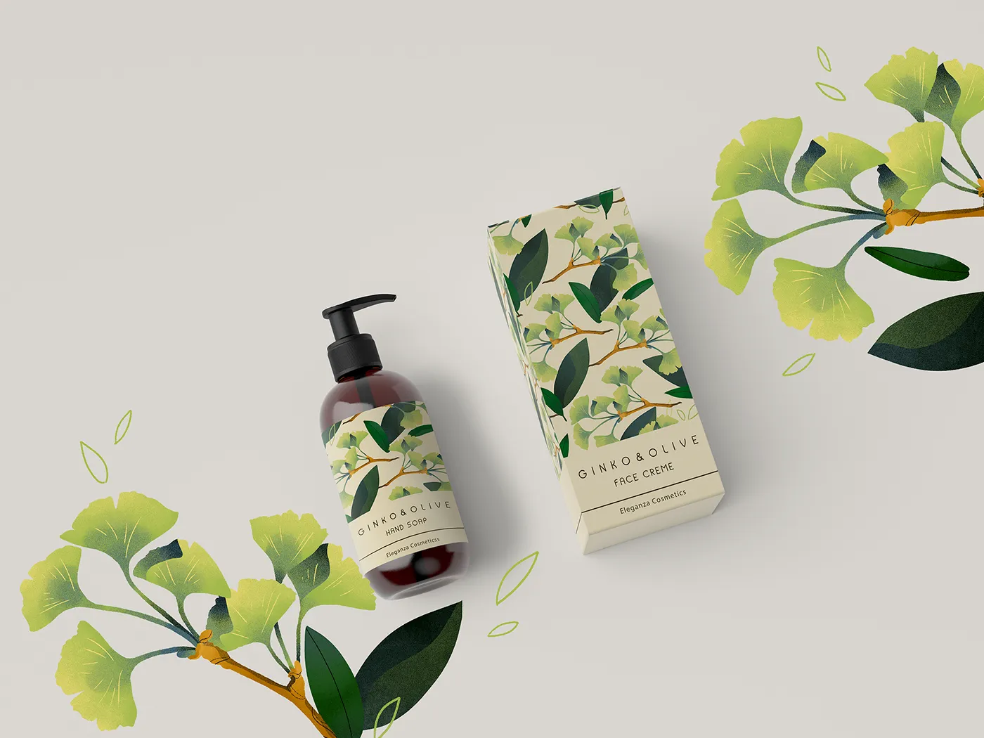 Упаковка для косметики с деревом