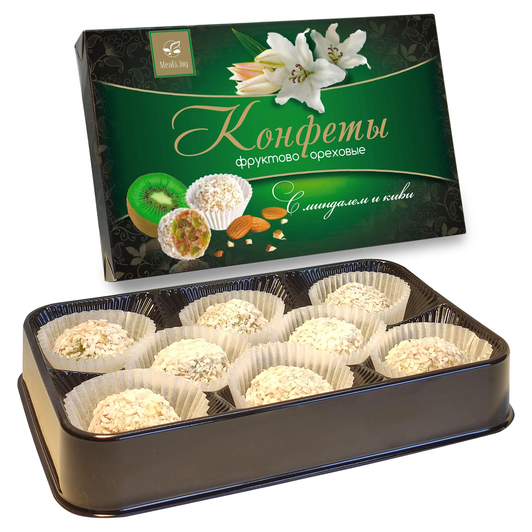 Зеленая упаковка для конфет