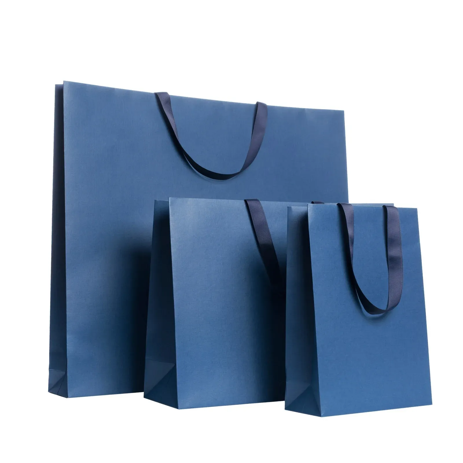 Синие бумажные пакеты 40х50