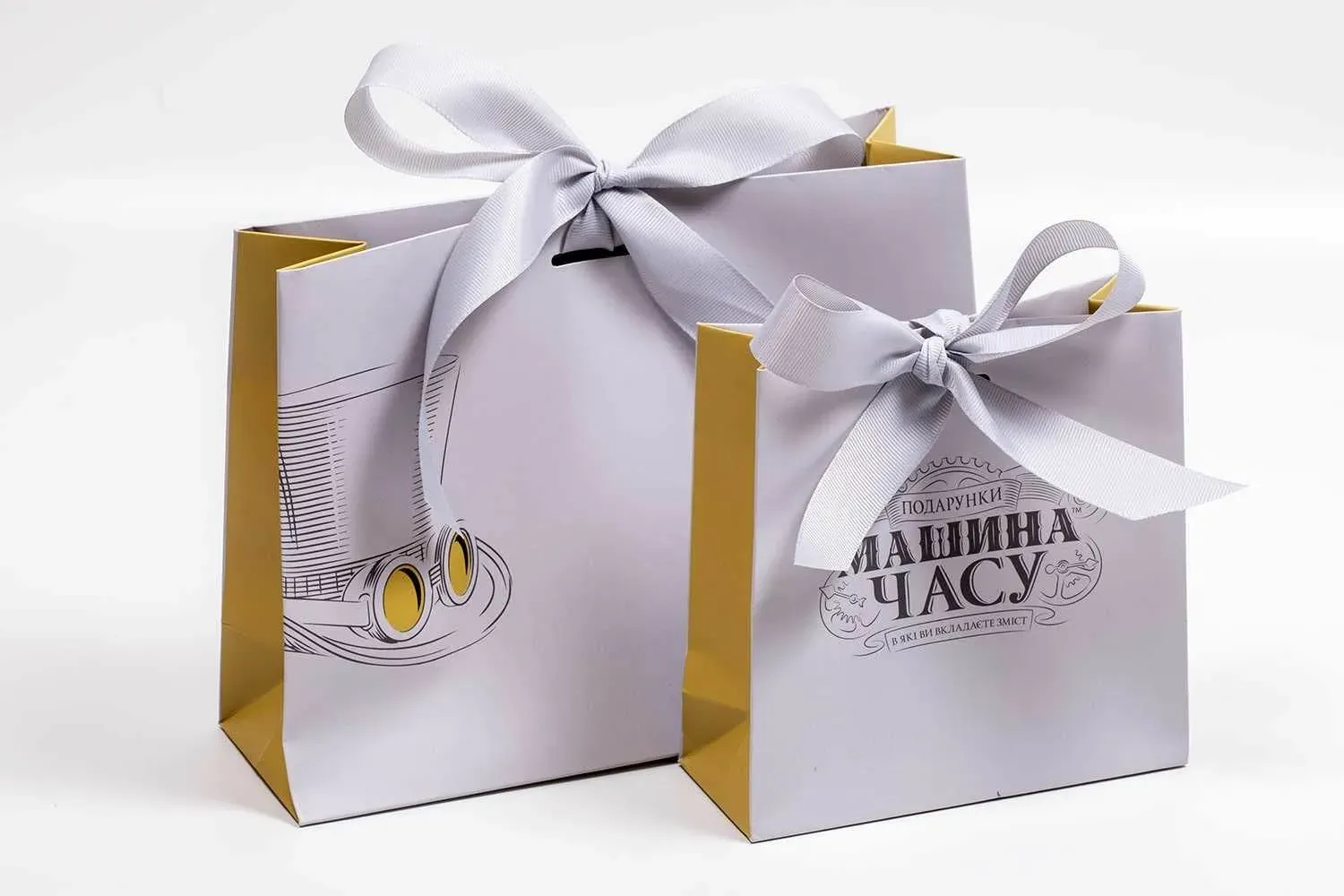 Бумажные пакеты с ленточными ручками