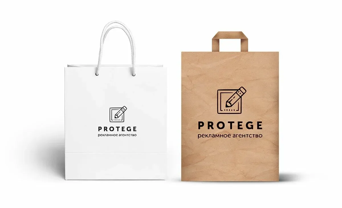 Бумажные пакеты с логотипом 50 штук