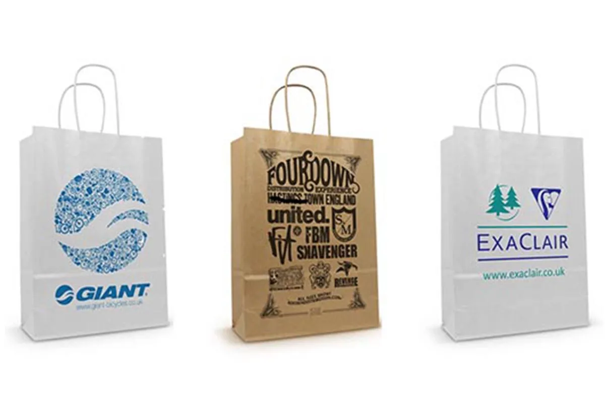 Бумажные пакеты с логотипом 50 штук