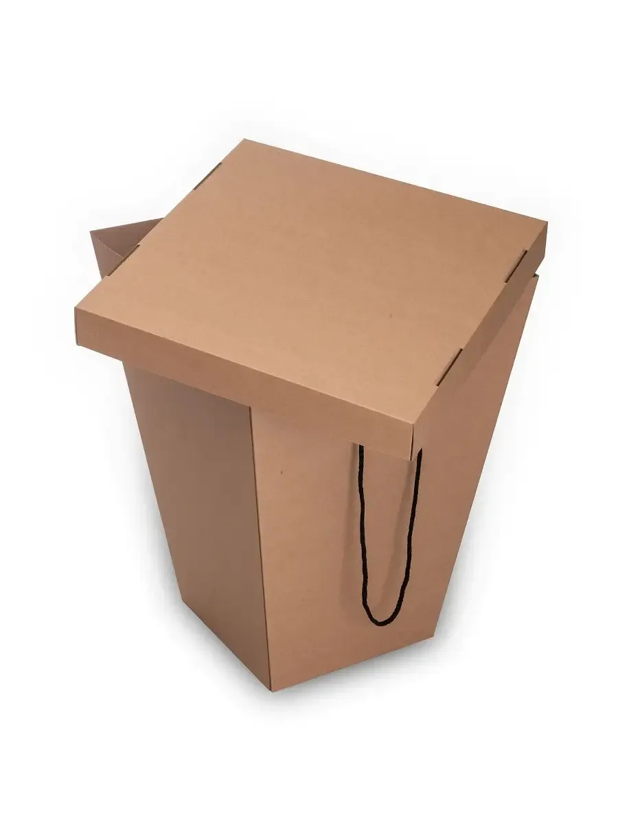 Изготовление картонных коробок с ручками и крышкой