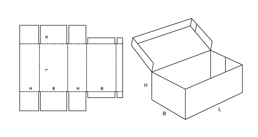Готовая развертка коробки из картона с крышкой: скачайте шаблон + инструкция по сборке