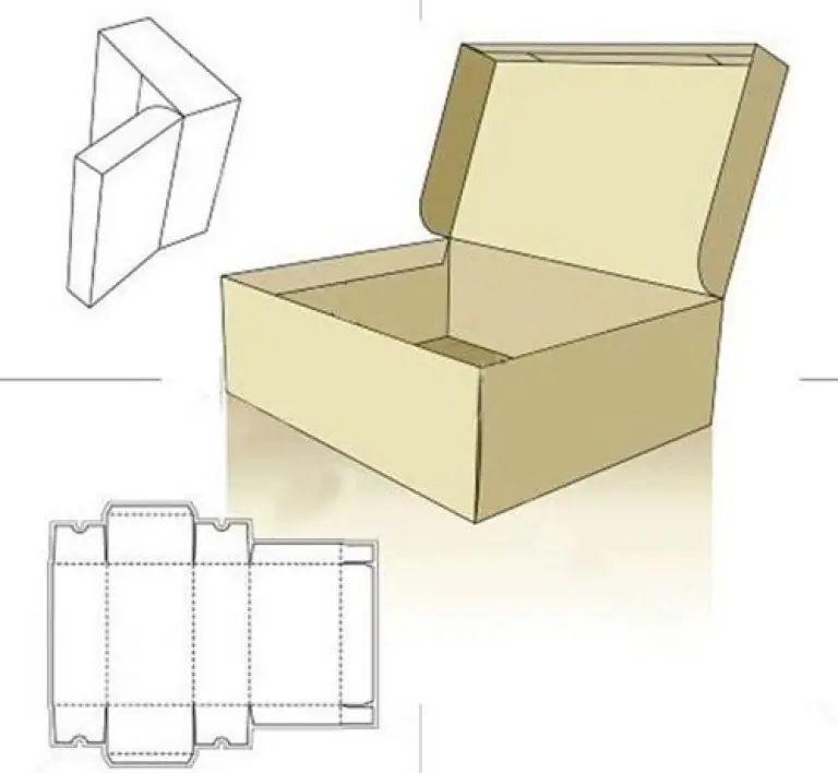 Подробная схема изготовления коробки из картона: от чертежа до готового изделия