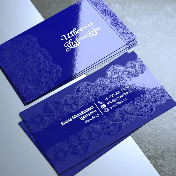 Визитки с УФ лаком