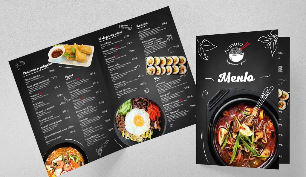 Изготовление меню на заказ