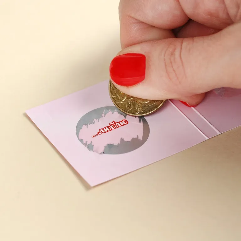 Печать открыток со скретч слоем